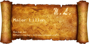 Maler Lilian névjegykártya
